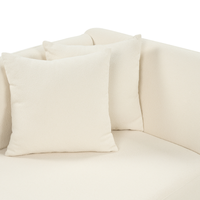 Chaise Lounge Bianco Destra in bouclè con cuscini decorativi Gambe in metallo Soggiorno di design moderno