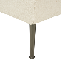 Chaise Lounge Bianco Destra in bouclè con cuscini decorativi Gambe in metallo Soggiorno di design moderno