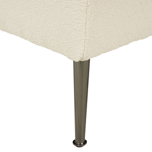 Chaise Lounge Bianco Destra in bouclè con cuscini decorativi Gambe in metallo Soggiorno di design moderno