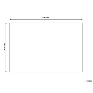 Tappeto decorativo in poliestere e cotone bianco e grigio 300 x 400 cm sala da pranzo camera da letto