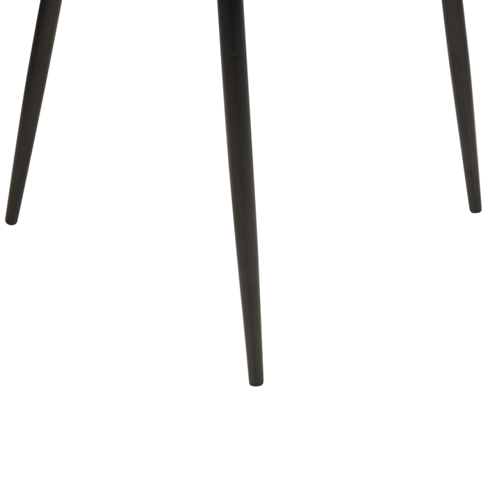 Set di 2 sedie da pranzo in tessuto arancione imbottito con gambe nere Stile retrò Mobili per il soggiorno