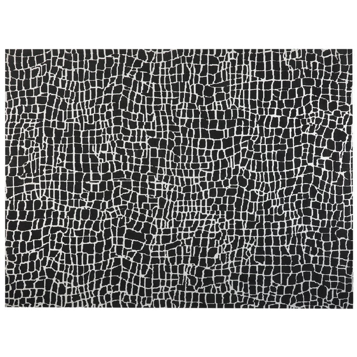 Tappeto moderno in cotone e poliestere bianco e nero 300 x 400 cm soggiorno camera da letto