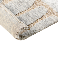 Tappeto da salotto moderno con motivo geometrico a tinta unita beige 300 x 400 cm camera da letto soggiorno