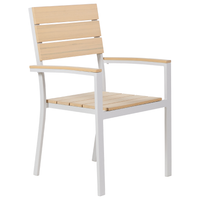Set di 6 sedie da giardino beige e alluminio bianco resistenti agli agenti atmosferici