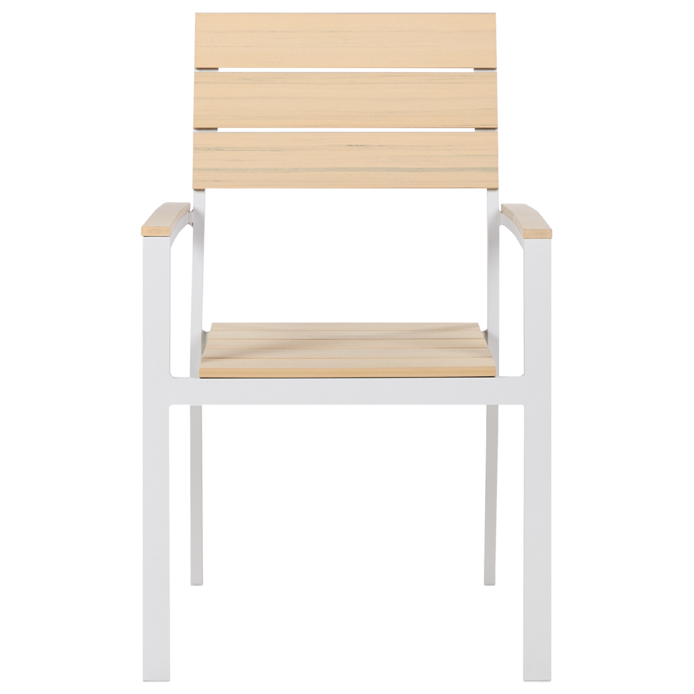 Set di 6 sedie da giardino beige e alluminio bianco resistenti agli agenti atmosferici