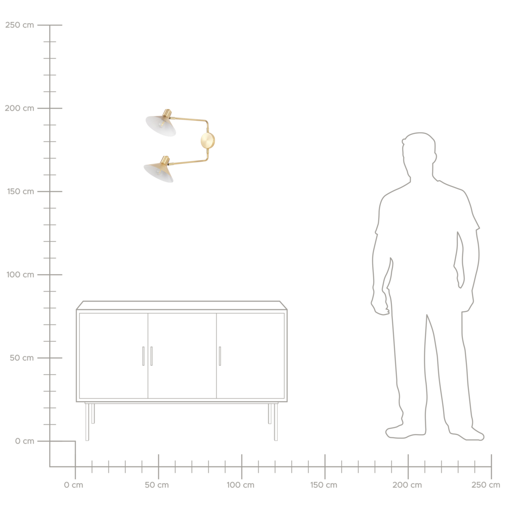 Lampada da parete in acciaio dorato a 2 luci con paralumi a tamburo regolabili con elementi dorati Soggiorno moderno industriale Camera da letto