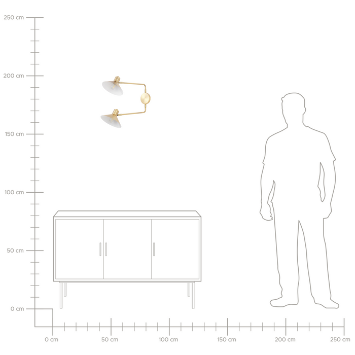 Lampada da parete in acciaio dorato a 2 luci con paralumi a tamburo regolabili con elementi dorati Soggiorno moderno industriale Camera da letto
