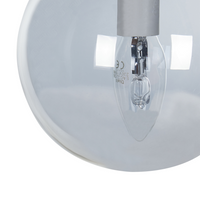 Lampada a sospensione Paralumi in vetro trasparente fumé Metallo acciaio 5 luci Base nera Design moderno Accessori per la casa Soggiorno