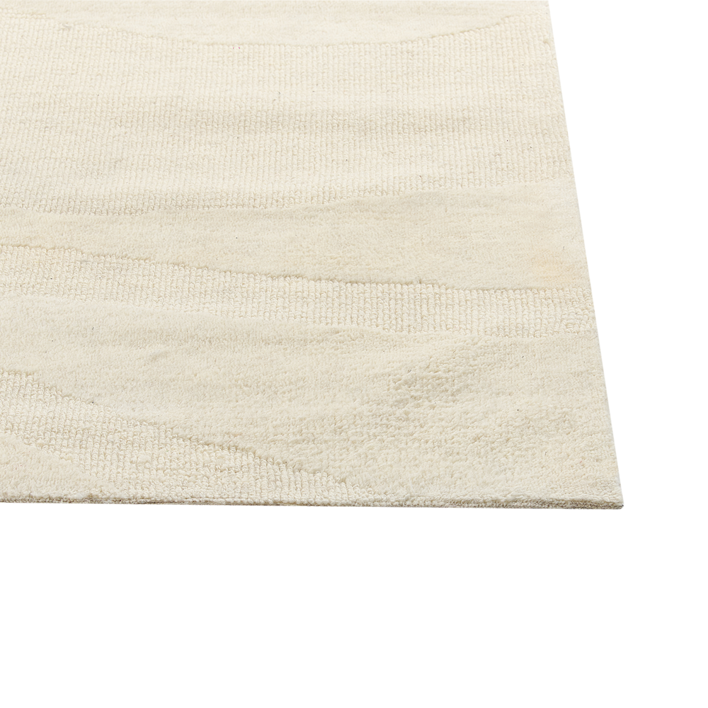 Tappeto in lana con motivi astratti a pelo basso beige 160 x 230 cm soggiorno camera da letto