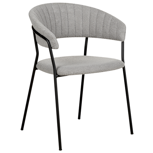 Set di 2 sedie da pranzo moderne Seduta imbottita in velluto grigio con braccioli Schienale curvo Design moderno e contemporaneo