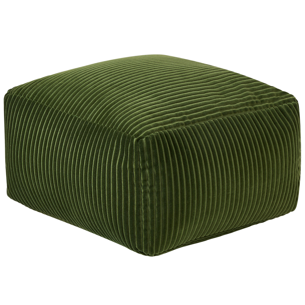 Moderno Pouf Intrecciato da Salotto 50 x 30 cm Motivo Verde Scuro