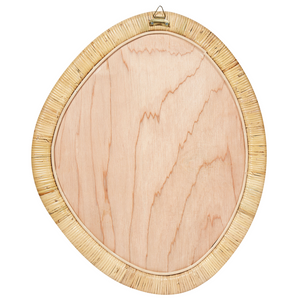 Specchio da parete dalla forma irregolare con cornice in rattan naturale 50 x 60 cm stile boho soggiorno camera da letto