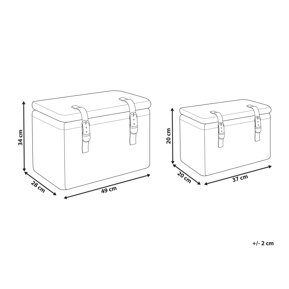 Set di 2 scatole in rattan telaio naturale in mogano con cinghie in pelle coperchi fatti a mano stile boho naturale