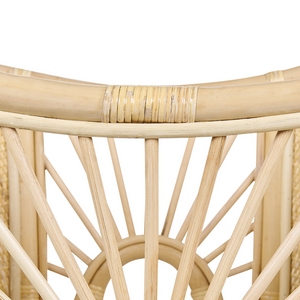 Culla in rattan rustica per bambini con cuscini e ripiano accessorio naturale arredo in stile rustico