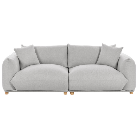 Divano in tessuto Grigio chiaro imbottito in poliestere 3 posti con cuscini decorativi Divano da soggiorno