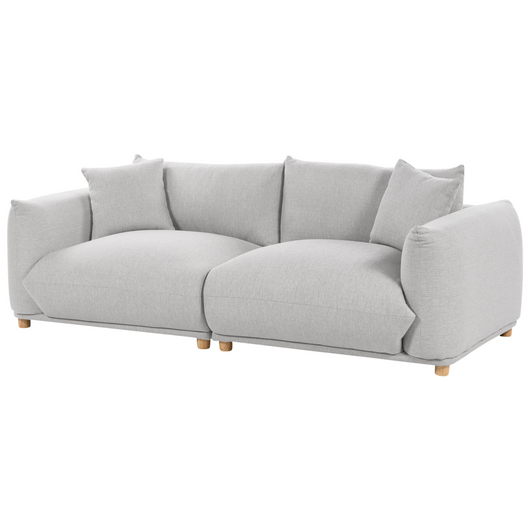 Divano in tessuto Grigio chiaro imbottito in poliestere 3 posti con cuscini decorativi Divano da soggiorno