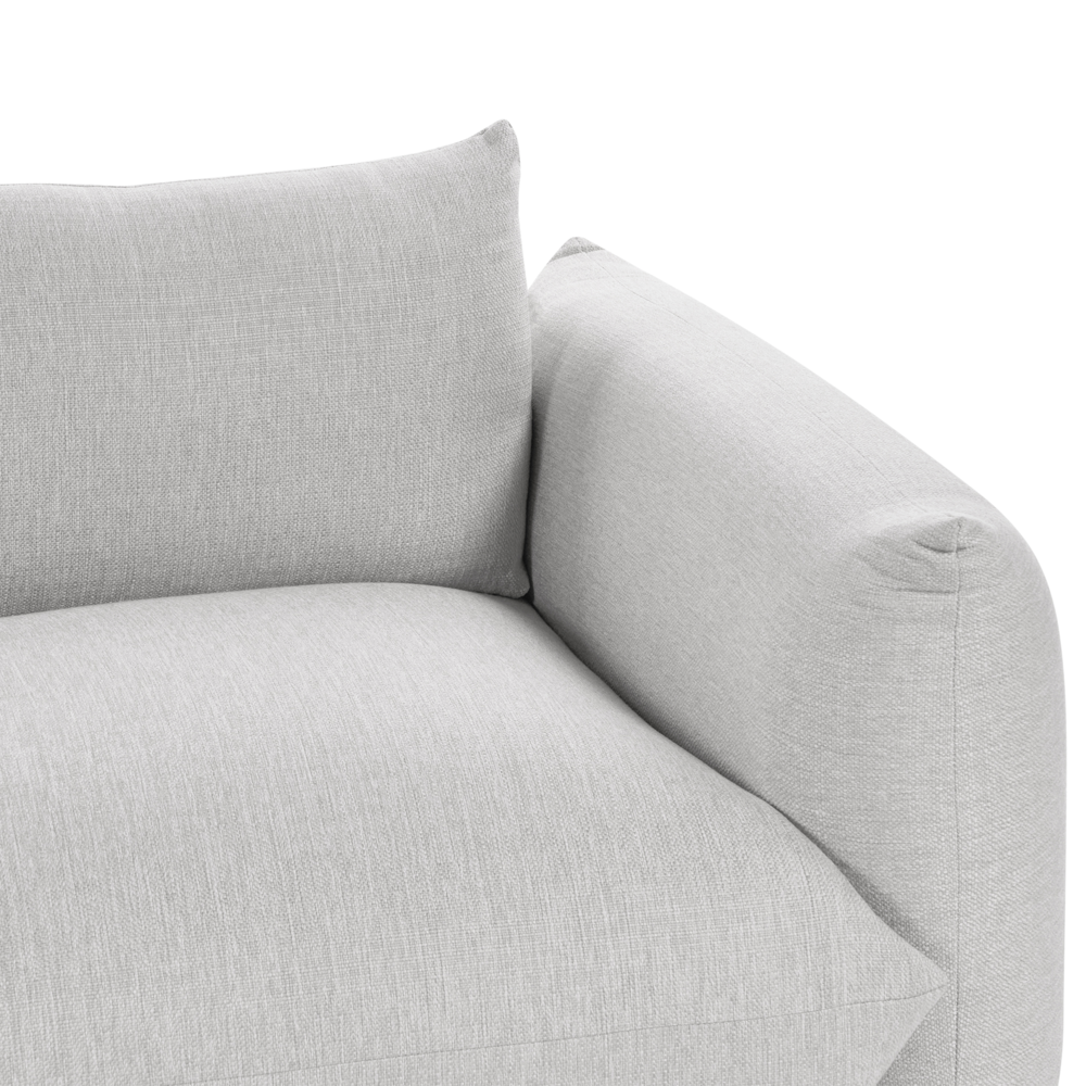 Divano in tessuto Grigio chiaro imbottito in poliestere 3 posti con cuscini decorativi Divano da soggiorno