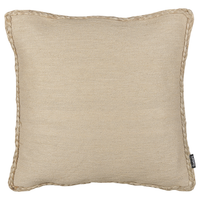 Cuscino decorativo in iuta beige 45 x 45 cm, rimovibile con cerniera e bordi intrecciati Accessori decorativi boho