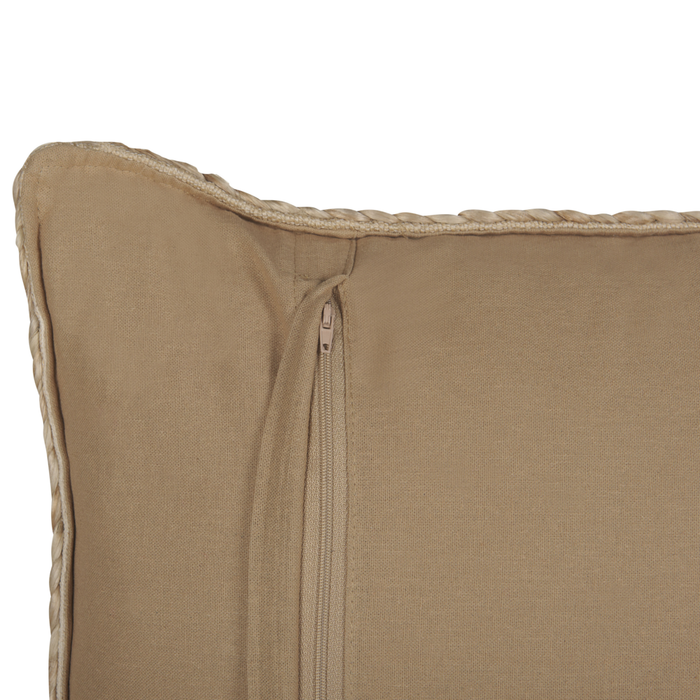 Cuscino decorativo in iuta beige 45 x 45 cm, rimovibile con cerniera e bordi intrecciati Accessori decorativi boho
