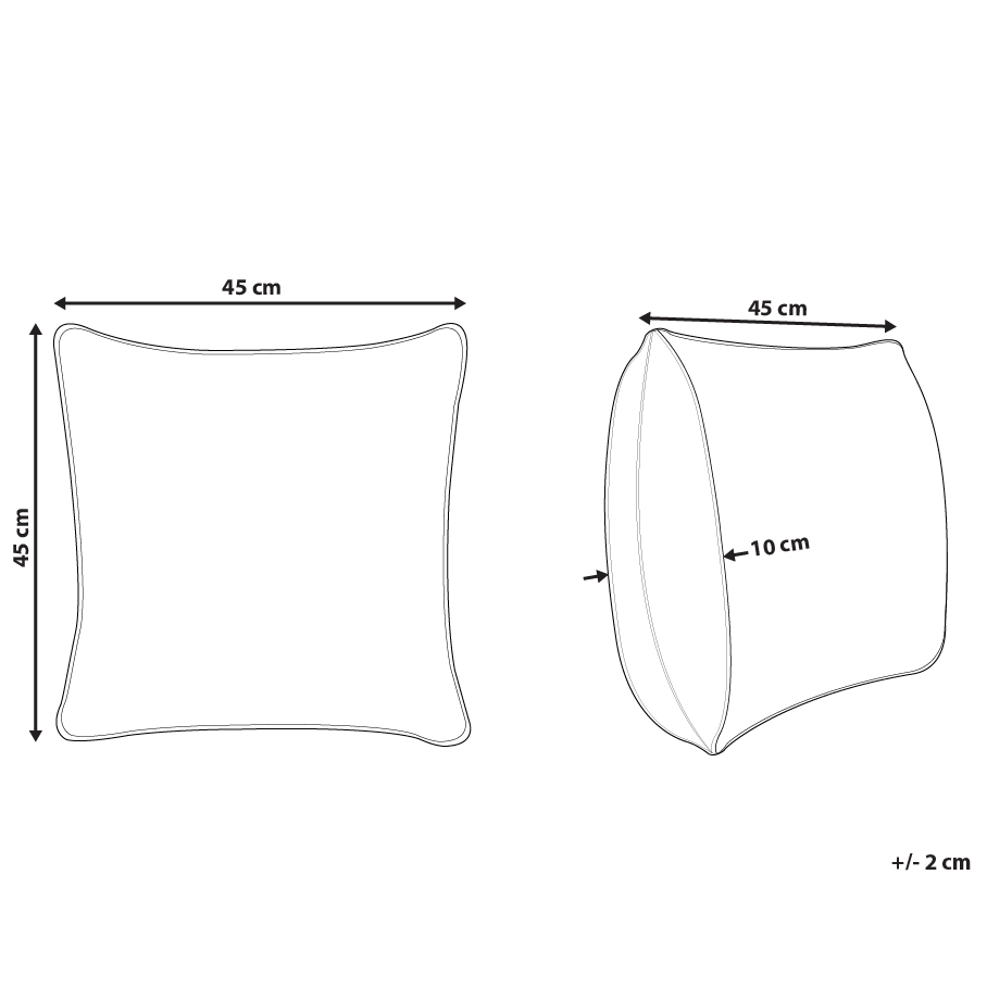 Cuscino decorativo in iuta beige 45 x 45 cm, rimovibile con cerniera e bordi intrecciati Accessori decorativi boho