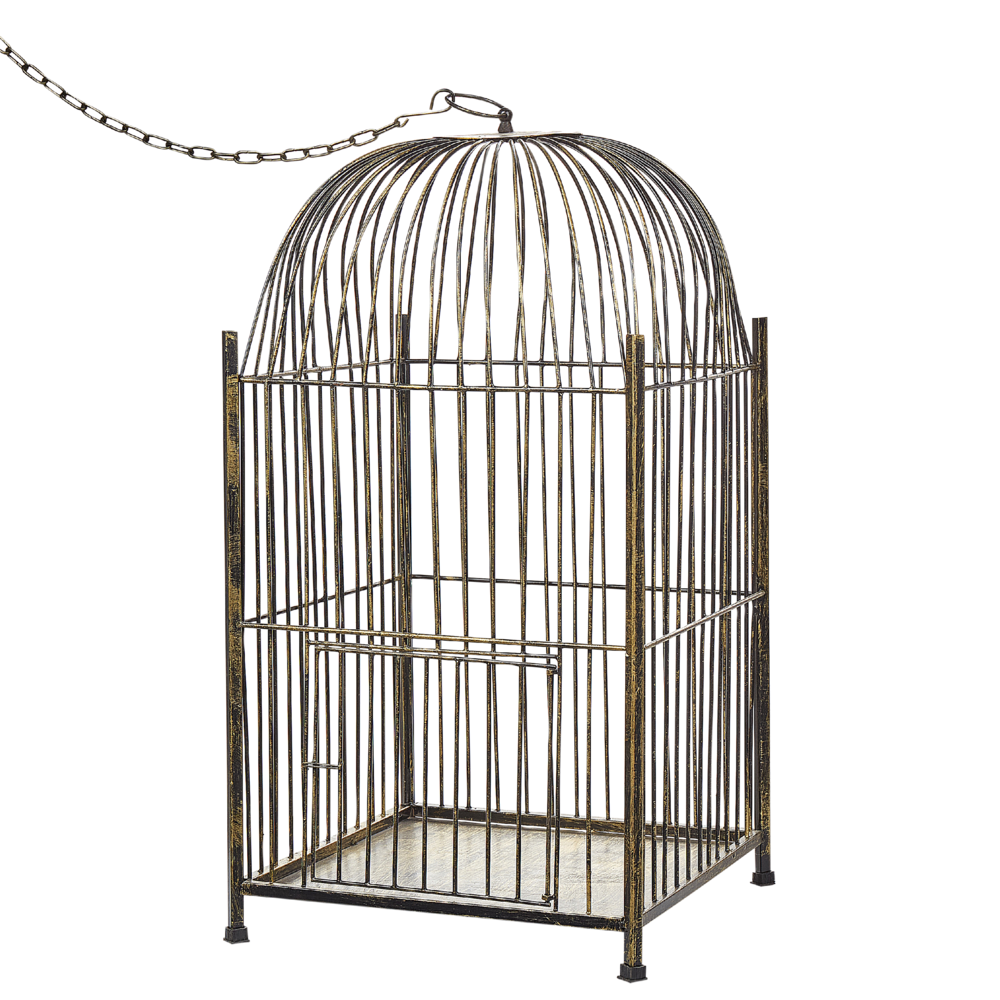 Lanterna decorativa in metallo dorato a forma di gabbia da appendere decorazione moderna