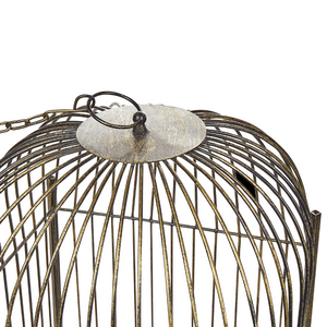Lanterna decorativa in metallo dorato a forma di gabbia da appendere decorazione moderna
