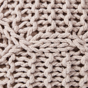 Pouf e poggiapiedi moderni in macrame e cotone intrecciato a mano tortora ⌀ 50 cm soggiorno camera da letto