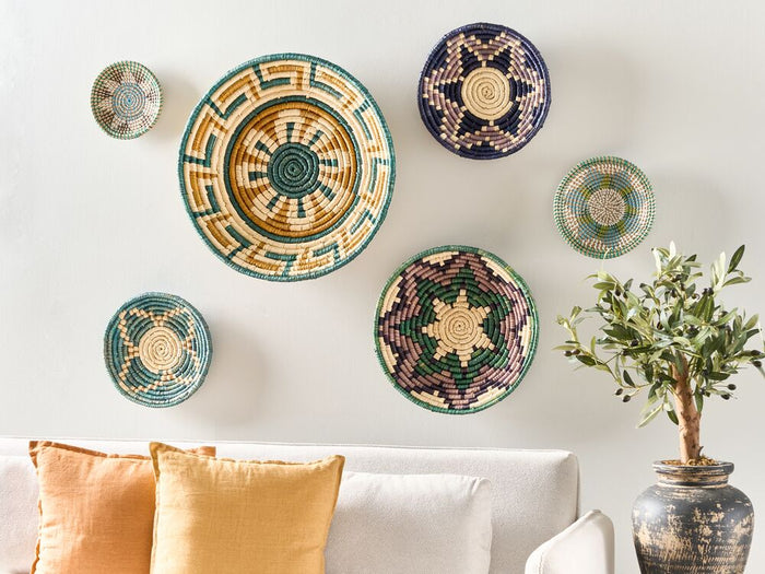 Set di 6 decorazioni in alghe naturali con decorazioni da parete in stile africano