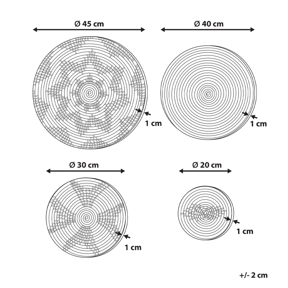 Set di 4 decorazioni da parete in alghe naturali in alghe marine fatte a mano in stile africano