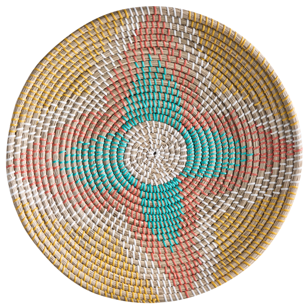 Set di 5 decorazioni da muro in alghe naturali fatte a mano con decorazioni da parete in stile africano