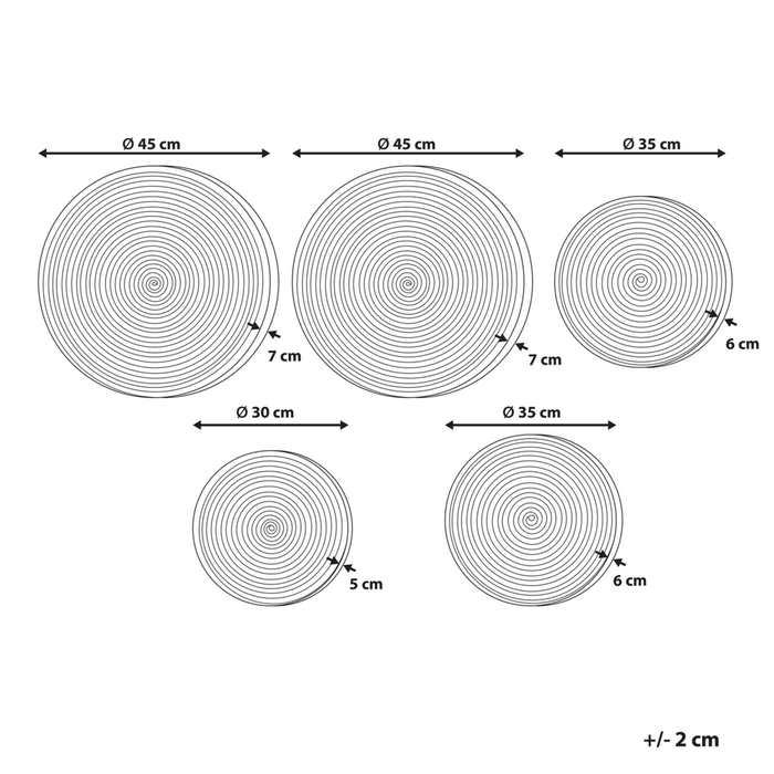 Set di 5 decorazioni da muro in alghe naturali fatte a mano con decorazioni da parete in stile africano