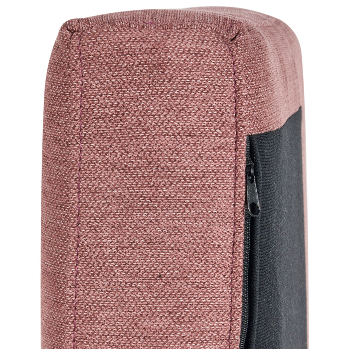 Divano angolare sinistro in poliestere rosa Divano a 4 posti imbottito con gambe in metallo, tessuto e schienale imbottito, moderno e minimalista