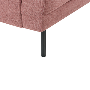 Divano angolare sinistro in poliestere rosa Divano a 4 posti imbottito con gambe in metallo, tessuto e schienale imbottito, moderno e minimalista
