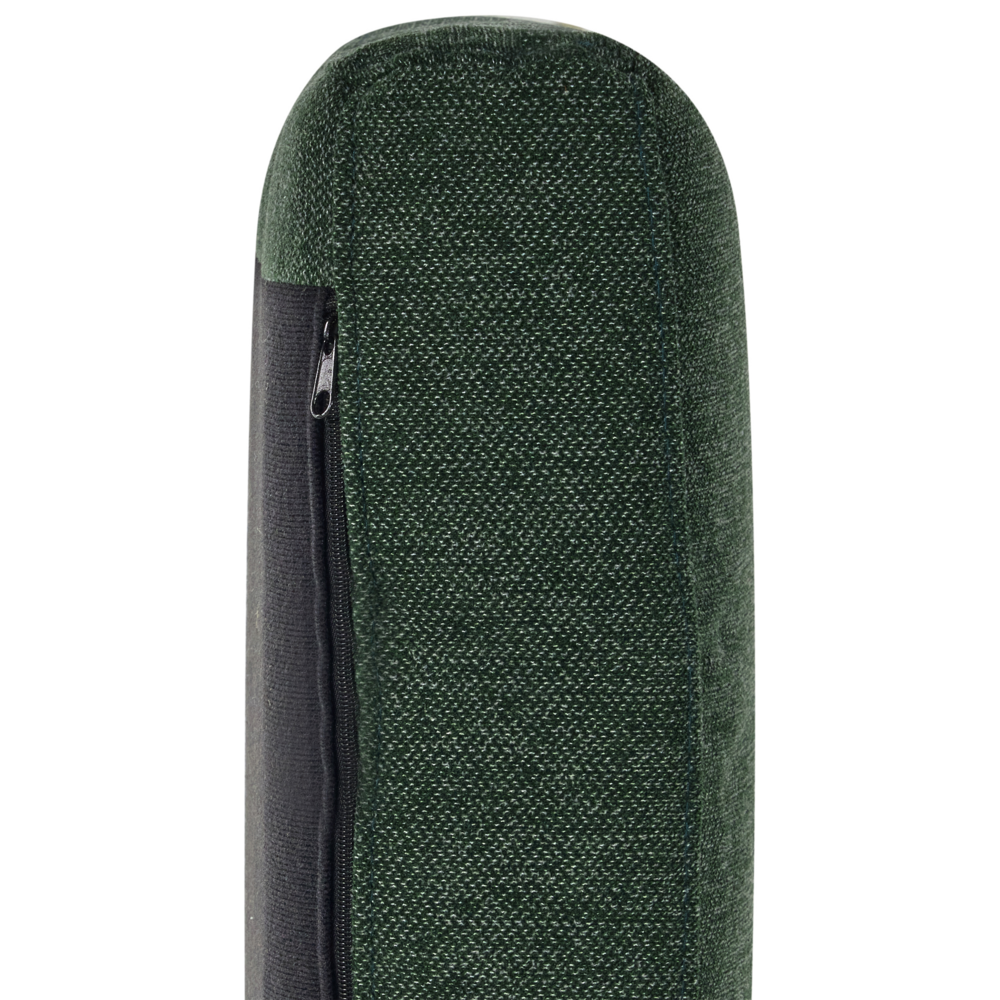 Divano angolare sinistro in poliestere verde scuro Divano a 4 posti imbottito con gambe in metallo, tessuto e schienale imbottito, moderno e minimalista