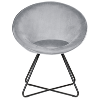 Sedia da salotto Grigio Chiaro Rivestimento in velluto Seduta rotonda Retro Minimalista