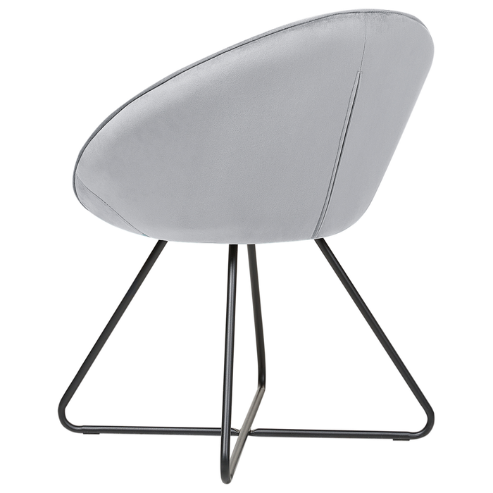 Sedia da salotto Grigio Chiaro Rivestimento in velluto Seduta rotonda Retro Minimalista
