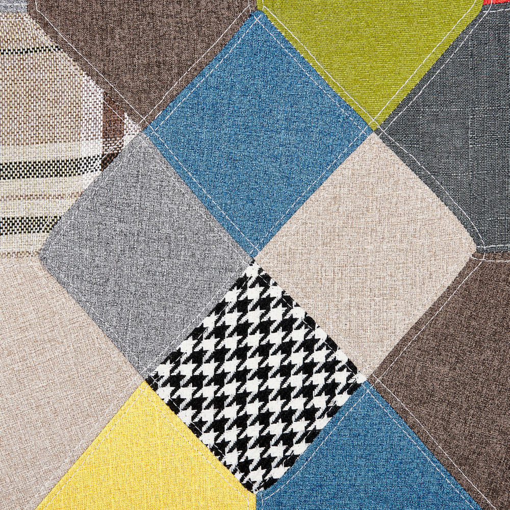 Sedia Wingback con tessuto ottomana Multicolore abbottonato in stile retrò patchwork