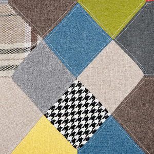 Sedia Wingback con tessuto ottomana Multicolore abbottonato in stile retrò patchwork