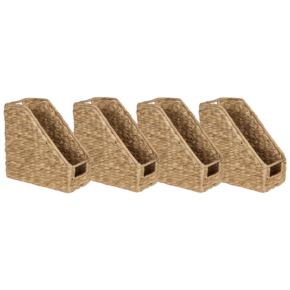 Set di 4 portadocumenti in giacinto d'acqua con struttura in metallo fatti a mano e leggeri stile boho soggiorno camera da letto