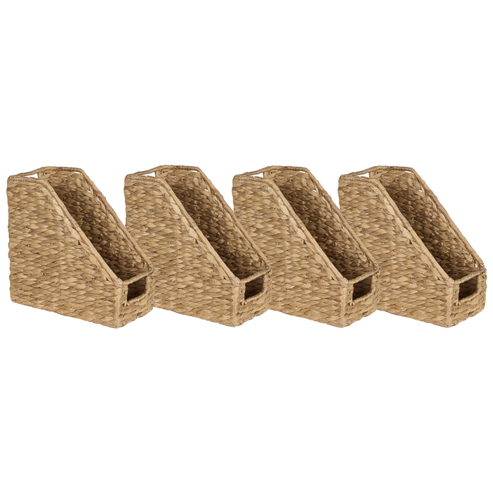 Set di 4 portadocumenti in giacinto d'acqua con struttura in metallo fatti a mano e leggeri stile boho soggiorno camera da letto