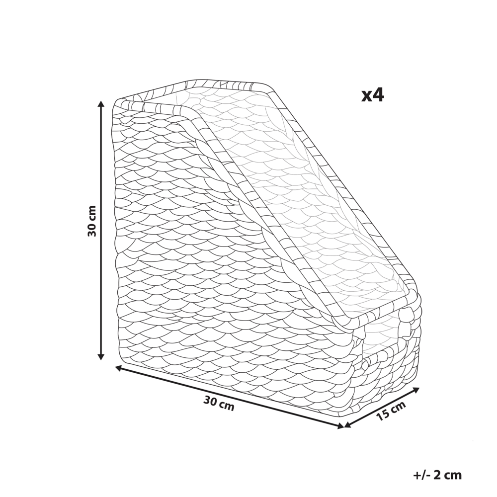 Set di 4 portadocumenti in giacinto d'acqua con struttura in metallo fatti a mano e leggeri stile boho soggiorno camera da letto