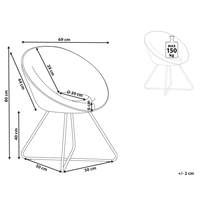Sedia da salotto Verde Rivestimento in velluto Seduta rotonda Retro Minimalista