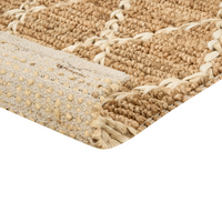 Tappeto Runner Beige Juta 200 x 300 cm Motivo geometrico intrecciato a mano Boho Corridoio Camera da letto