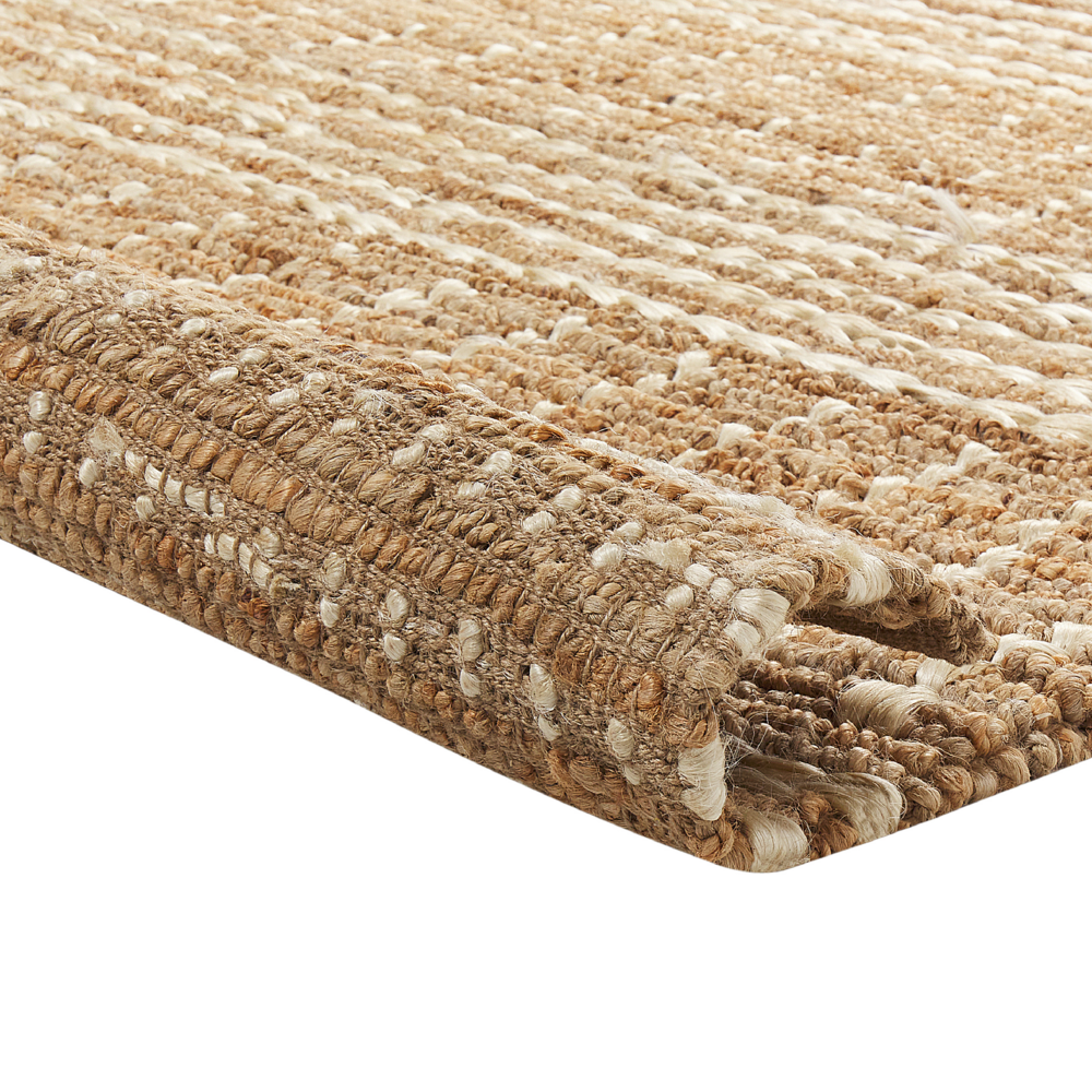 Tappeto da corridoio in iuta beige intrecciato a mano con motivo a righe 160 x 230 cm Corridoio stile boho rustico