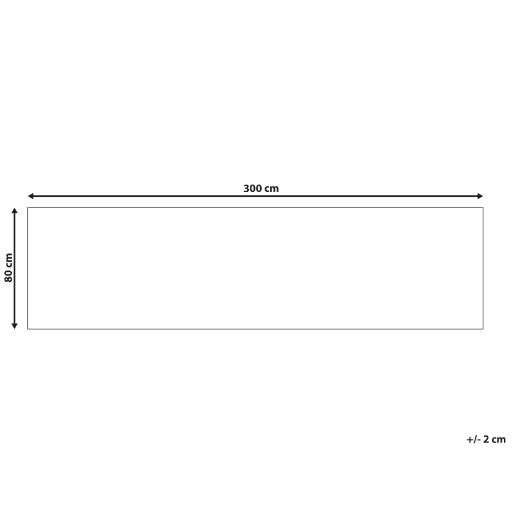 Tappeto da corridoio in iuta beige intrecciato a mano con motivo seghettato 80 x 300 cm stile boho rustico