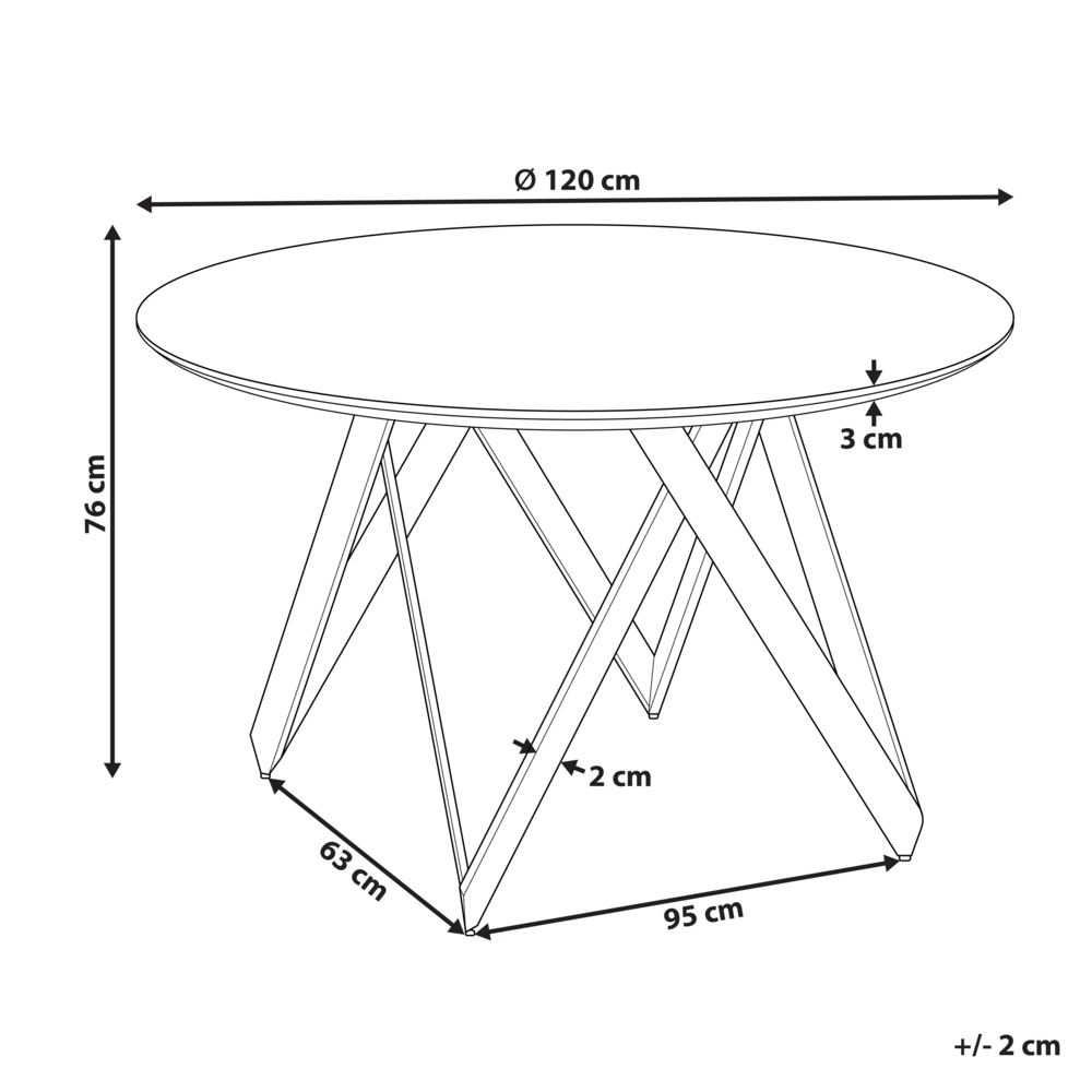 Tavolo da cucina rotondo moderno con piano lucido in MDF e gambe in acciaio 120 cm nero 4 posti da cucina