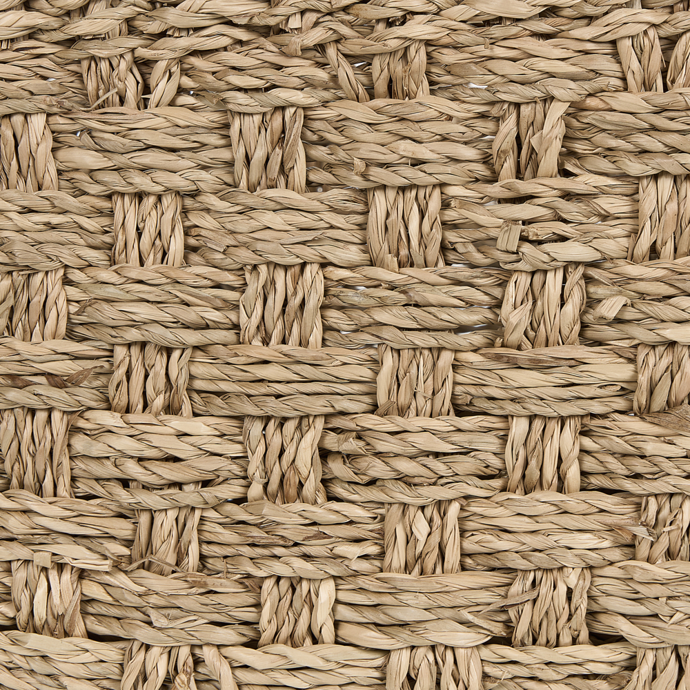 Set di 3 cestini portaoggetti in seagrass chiaro fatti a mano maniglie per scaffali design bohémien