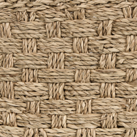 Set di 3 cestini portaoggetti in seagrass chiaro fatti a mano maniglie per scaffali design bohémien