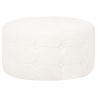 Poggiapiedi Tondo Velluto Capitonné Bottoni Stile Chesterfield