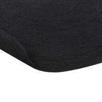 Tappeto Nero Juta 160 x 230 cm Intrecciato Ovale Riscaldamento a Pavimento Adatto Soggiorno Naturale Camera da Letto